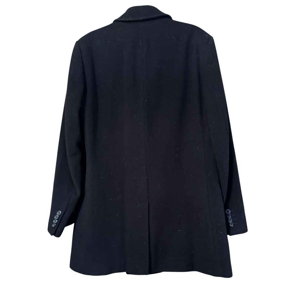 Banana Republic Italian Wool Cashmere Double Breasted Peacoat Men Size L Black - Picture 3 of 8